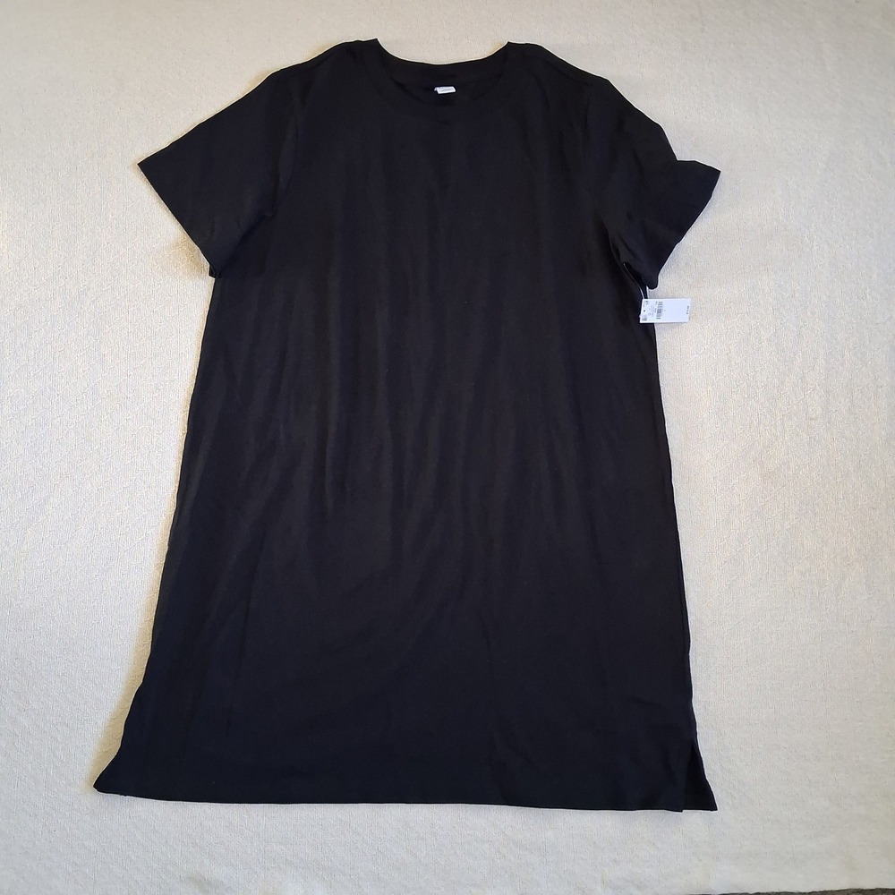 old navy black crew neck t-shirt mini dress large 90s streetwear casual skater